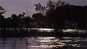 Reflected sunlight on the Cubango River in northern Namibia (Caprivi Strip)